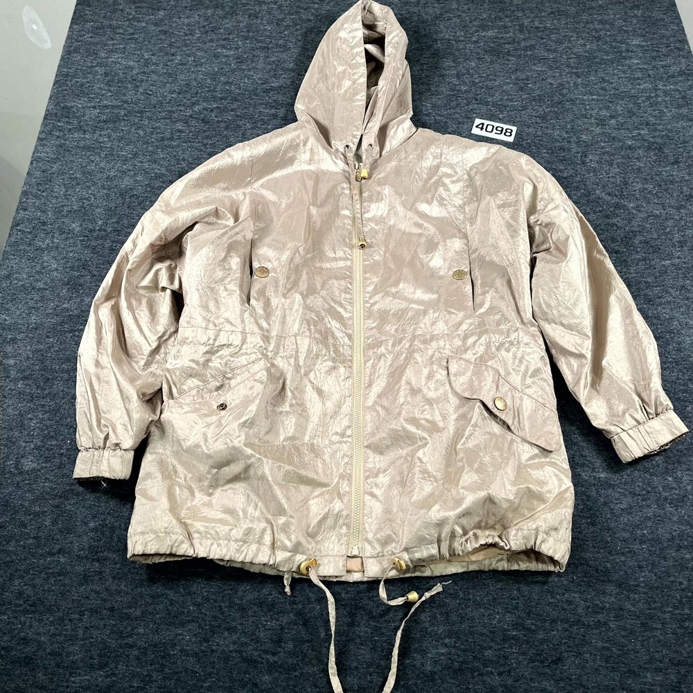 Vintage Innovations by Izzi Windbreaker Jacket Mens Medium Beige Lined Full Zip